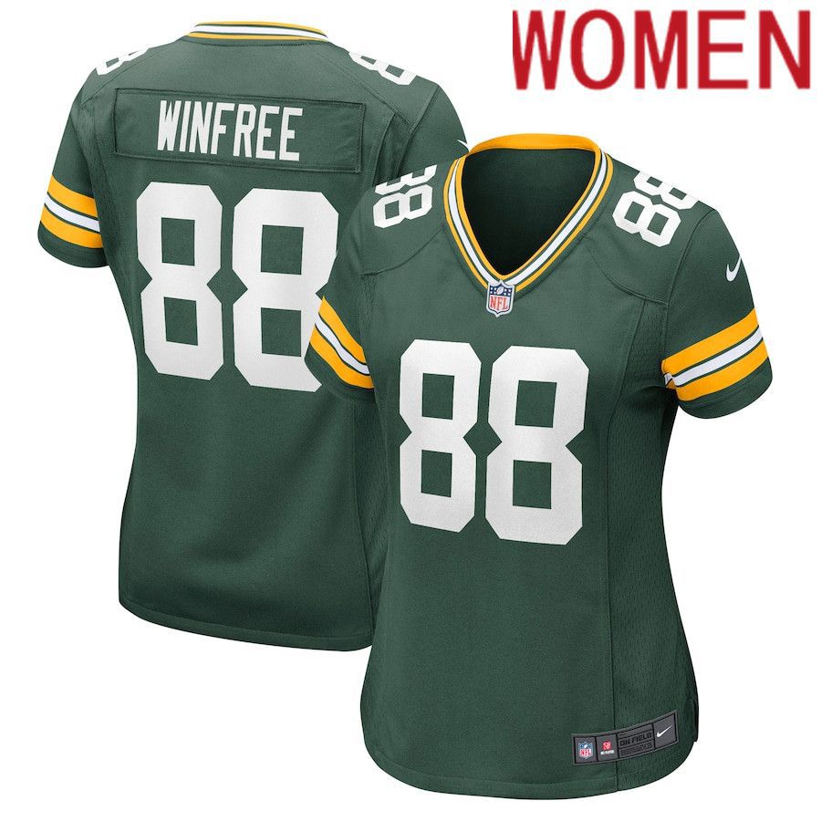 Women Green Bay Packers #88 Juwann Winfree Nike Green Nike Game NFL Jersey->women nfl jersey->Women Jersey
